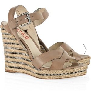 Kors Michael Kors chain-trimmed taupe espadrilles